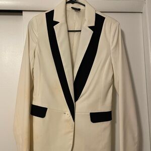 Nicole by Nicole Miller Cream and Black Blazer
